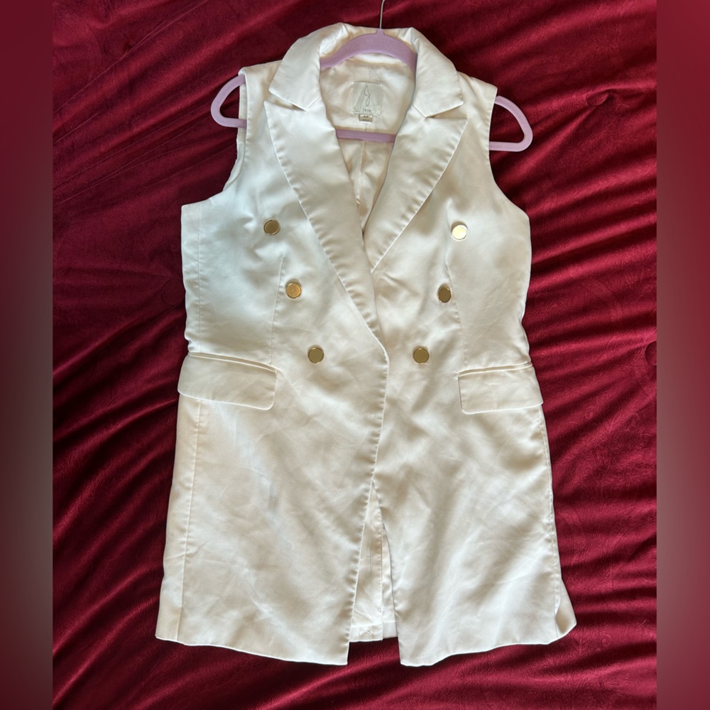 White Long Jacket Vest, Small, Brand: Joie, Good Condition